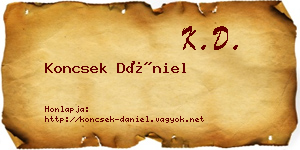 Koncsek Dániel névjegykártya